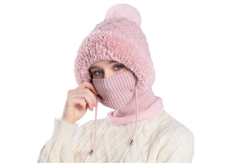 Refttenw Sturmhaube Damen Wintermütze mit Schal und Gesichtsmaske,Warm Gefütterte von Refttenw