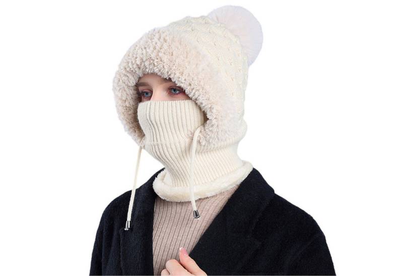 Refttenw Sturmhaube Damen Wintermütze mit Schal und Gesichtsmaske,Warm Gefütterte von Refttenw