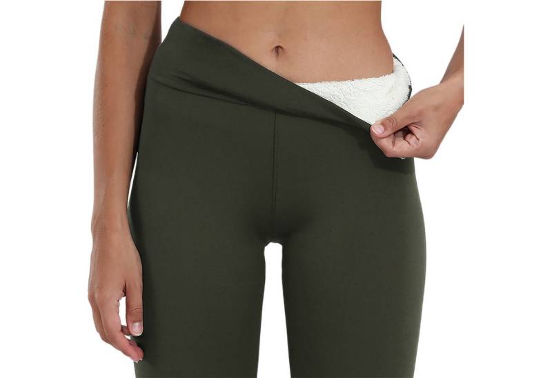 Refttenw Thermoleggings Damen Gefütterte High Waist Leggings Elastisch Yogahose Sportleggins Strumpfhosen Laufhose Sporthose mit Bauchkontrolle von Refttenw