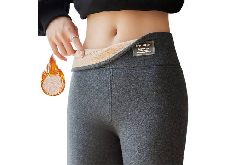Refttenw Thermoleggings Verdickt Stretch-Hose Gefütterte Highwaist Damen Leggins mit Shaping Effekt, Geeignet für Höhe unter 168cm von Refttenw