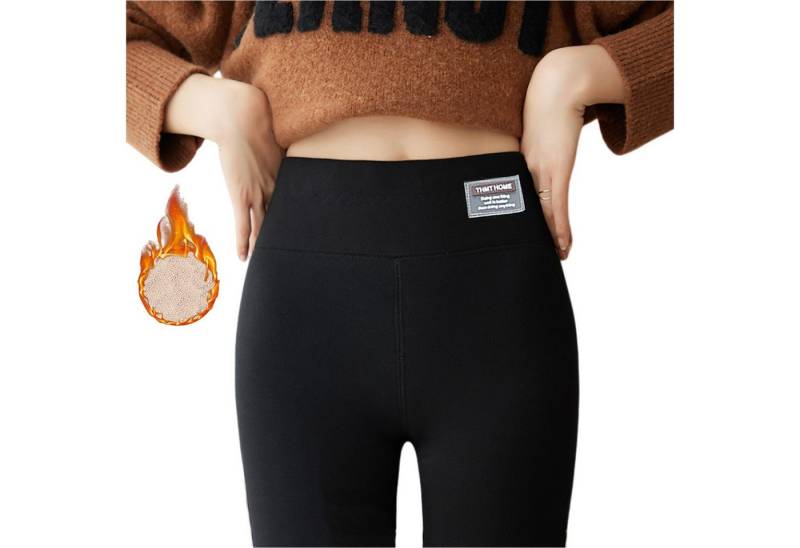 Refttenw Thermoleggings Verdickt Stretch-Hose Gefütterte Highwaist Damen Leggins mit Shaping Effekt, Geeignet für Höhe unter 168cm von Refttenw