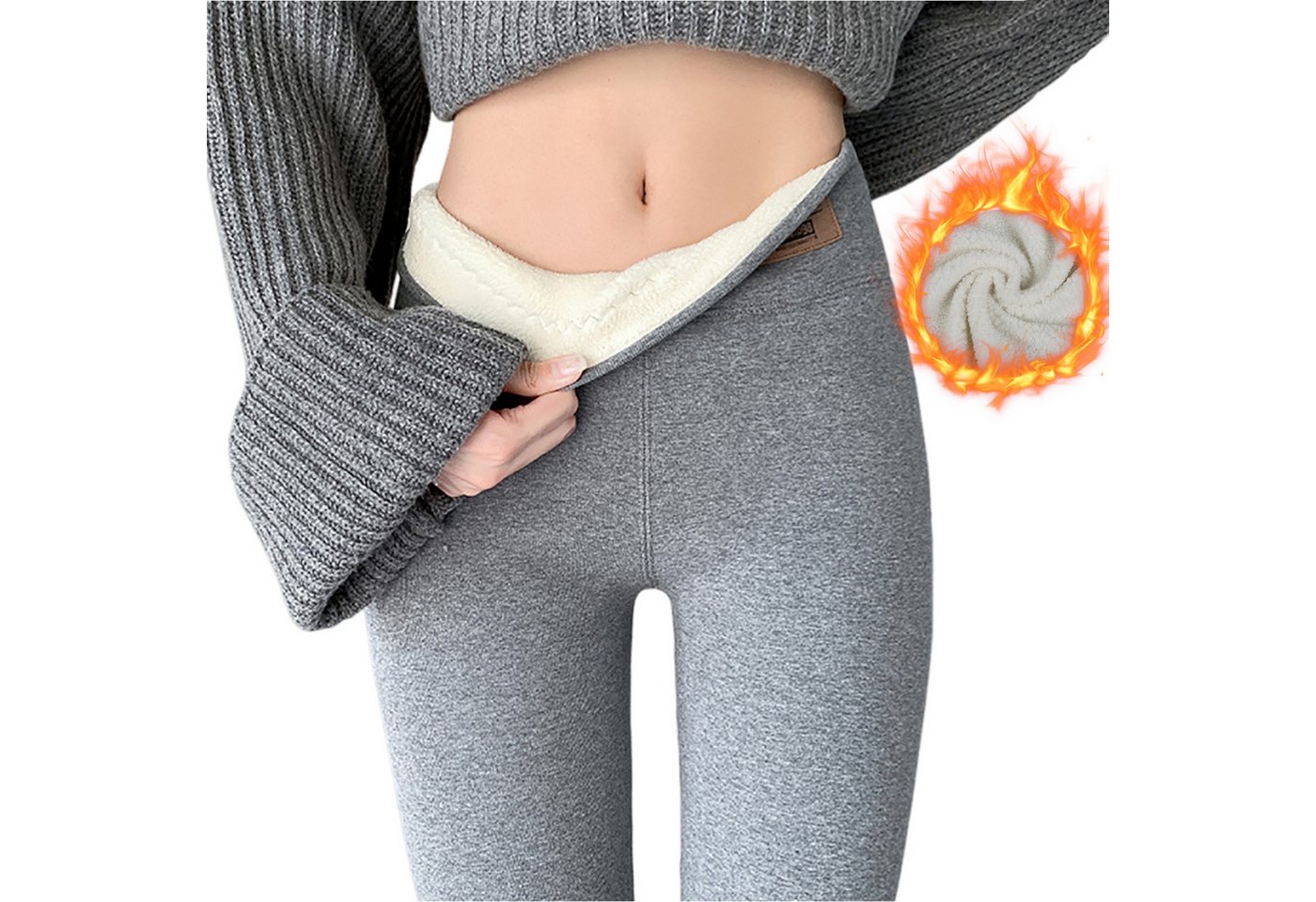 Refttenw Thermoleggings Verlängert Leggins Gefütterte Highwaist Damen Stretch-Hose mit Shaping Effekt Refttenw Thermoleggings Verlängert Leggins Gefütterte Highwaist Damen Stretch-Hose mit Shaping Effekt von Refttenw