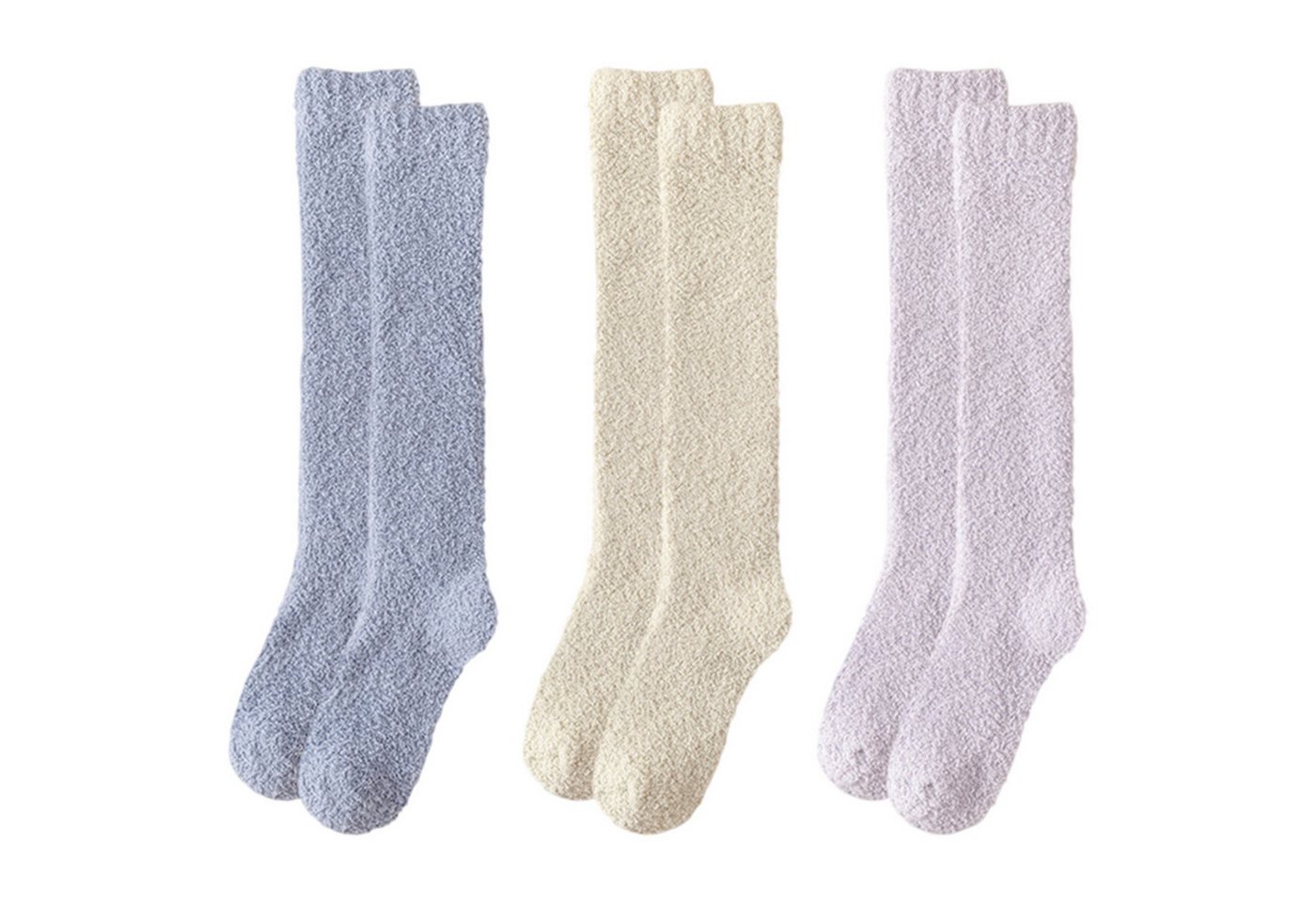 Refttenw Thermosocken Coral Fleece Socken,Damen Schlafsocken, Wintersocken, 3 Paar von Refttenw