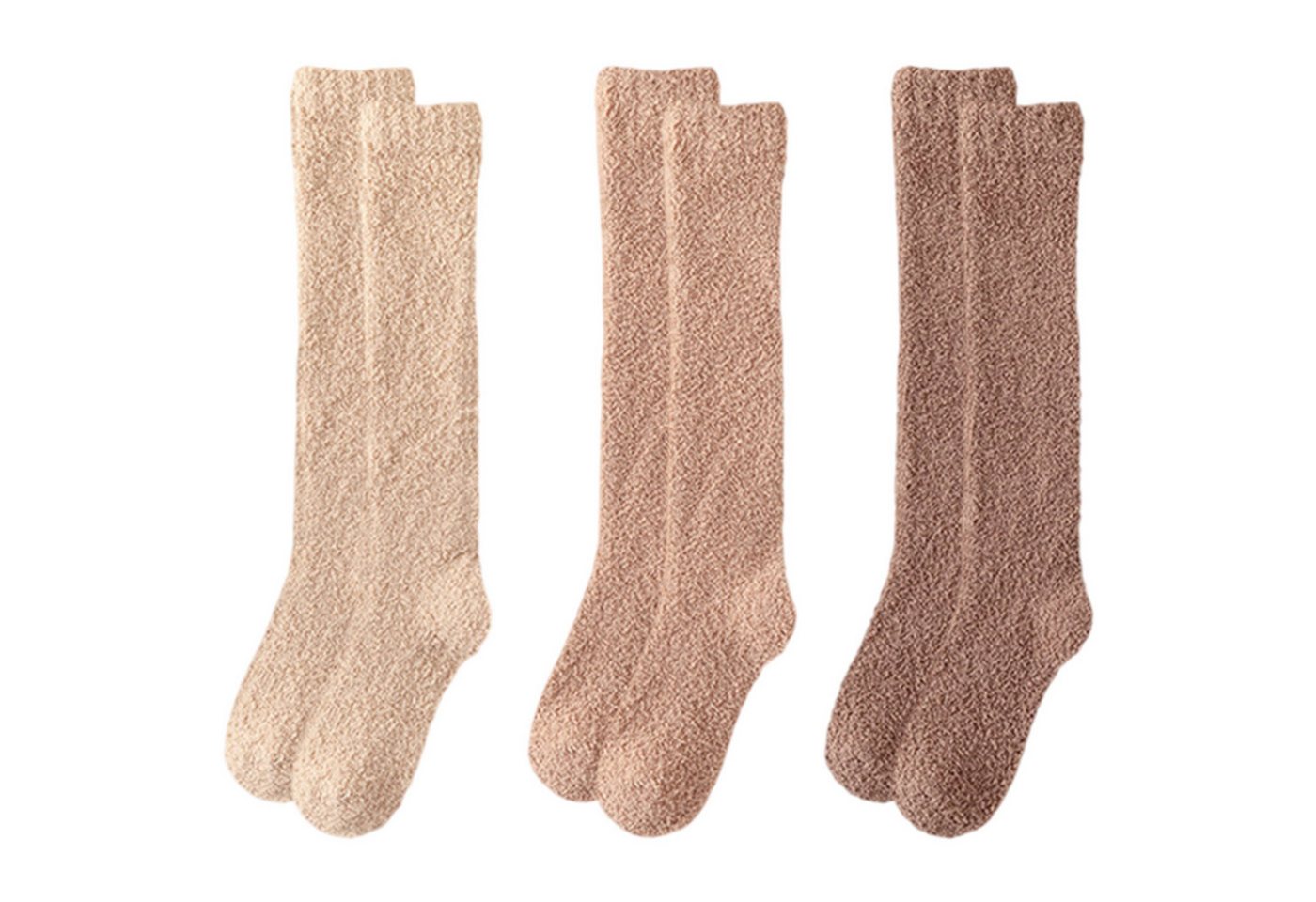 Refttenw Thermosocken Coral Fleece Socken,Damen Schlafsocken, Wintersocken, 3 Paar von Refttenw