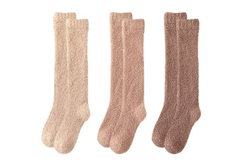 Refttenw Thermosocken Coral Fleece Socken,Damen Schlafsocken, Wintersocken, 3 Paar von Refttenw