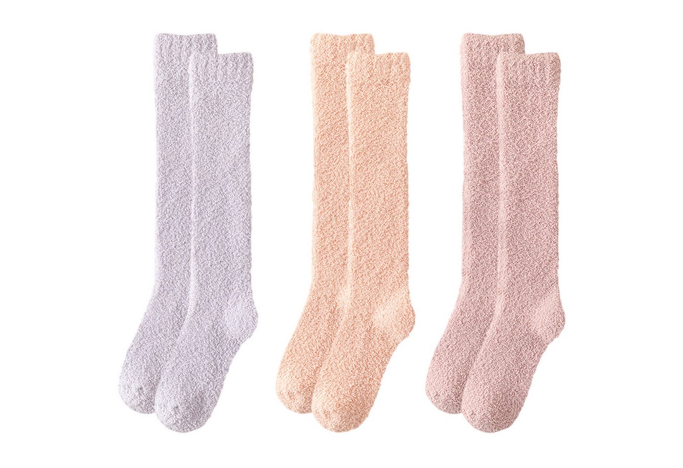Refttenw Thermosocken Coral Fleece Socken,Damen Schlafsocken, Wintersocken, 3 Paar von Refttenw