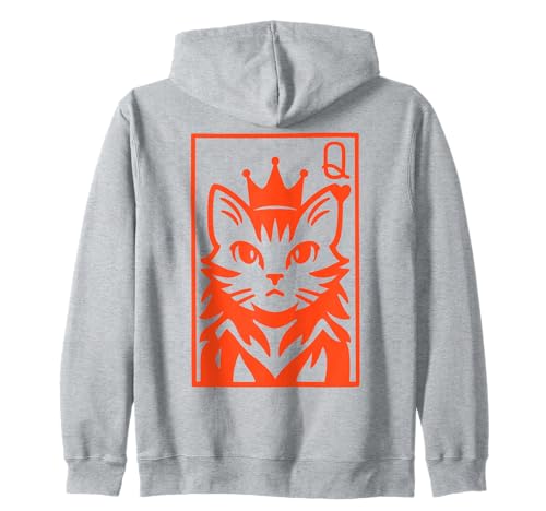Queen of Hearts Katzenkrone Pokerkarte Frauen Kapuzenjacke Queen of Hearts Katzenkrone Pokerkarte Frauen Kapuzenjacke von Regal Cat Lover Playing Card Apparel
