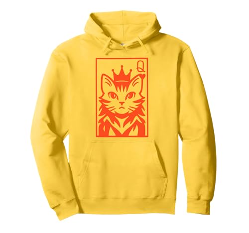 Queen of Hearts Katzenkrone Pokerkarte Frauen Pullover Hoodie Queen of Hearts Katzenkrone Pokerkarte Frauen Pullover Hoodie von Regal Cat Lover Playing Card Apparel