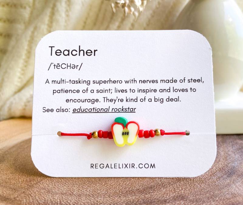 Apfel Armband Lehrer Wertschätzung Geschenk Schulanfang Wunsch von RegalElixirShop