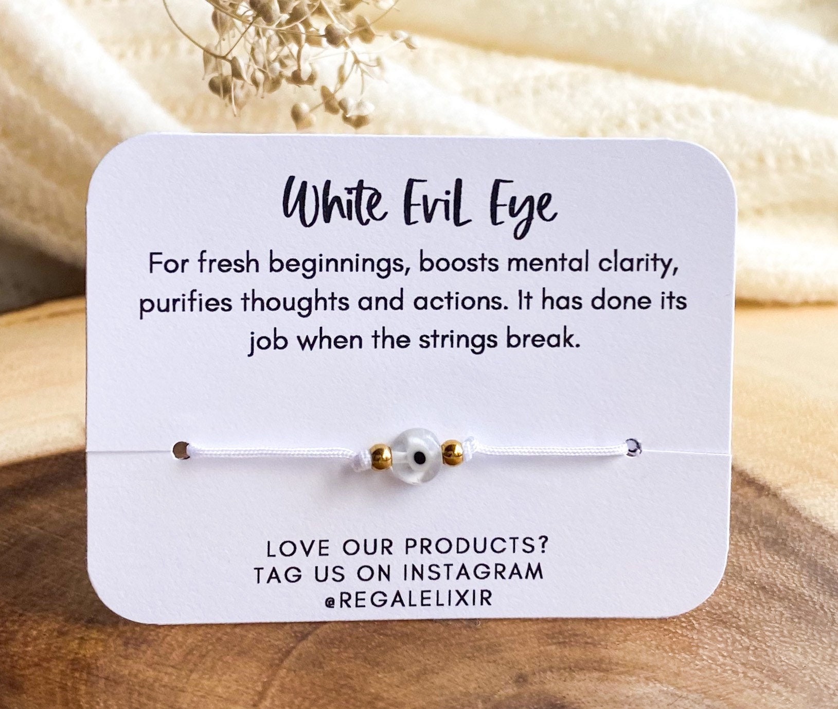 Evil Eye Armband Für Männer Frauen Unisex Baby String | Weißes Böses Auge von RegalElixirShop