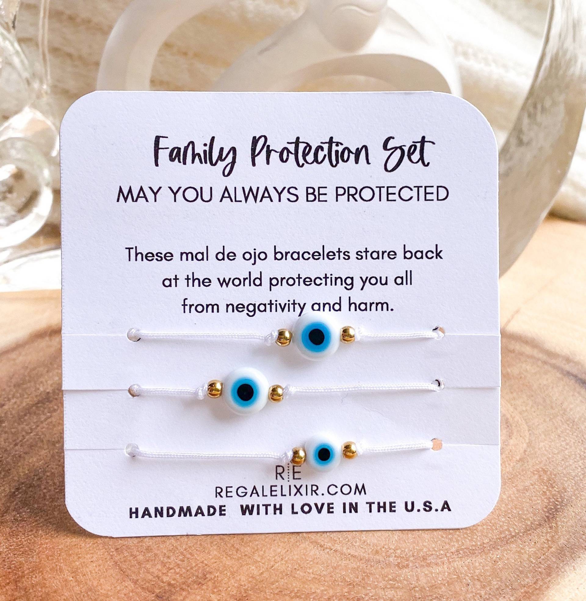 Evil Eye Armband Papa Mom Baby Ocean Blue Rot Verstellbar Kleinkind Kid Familie Passende Armbänder String Bracelet von RegalElixirShop