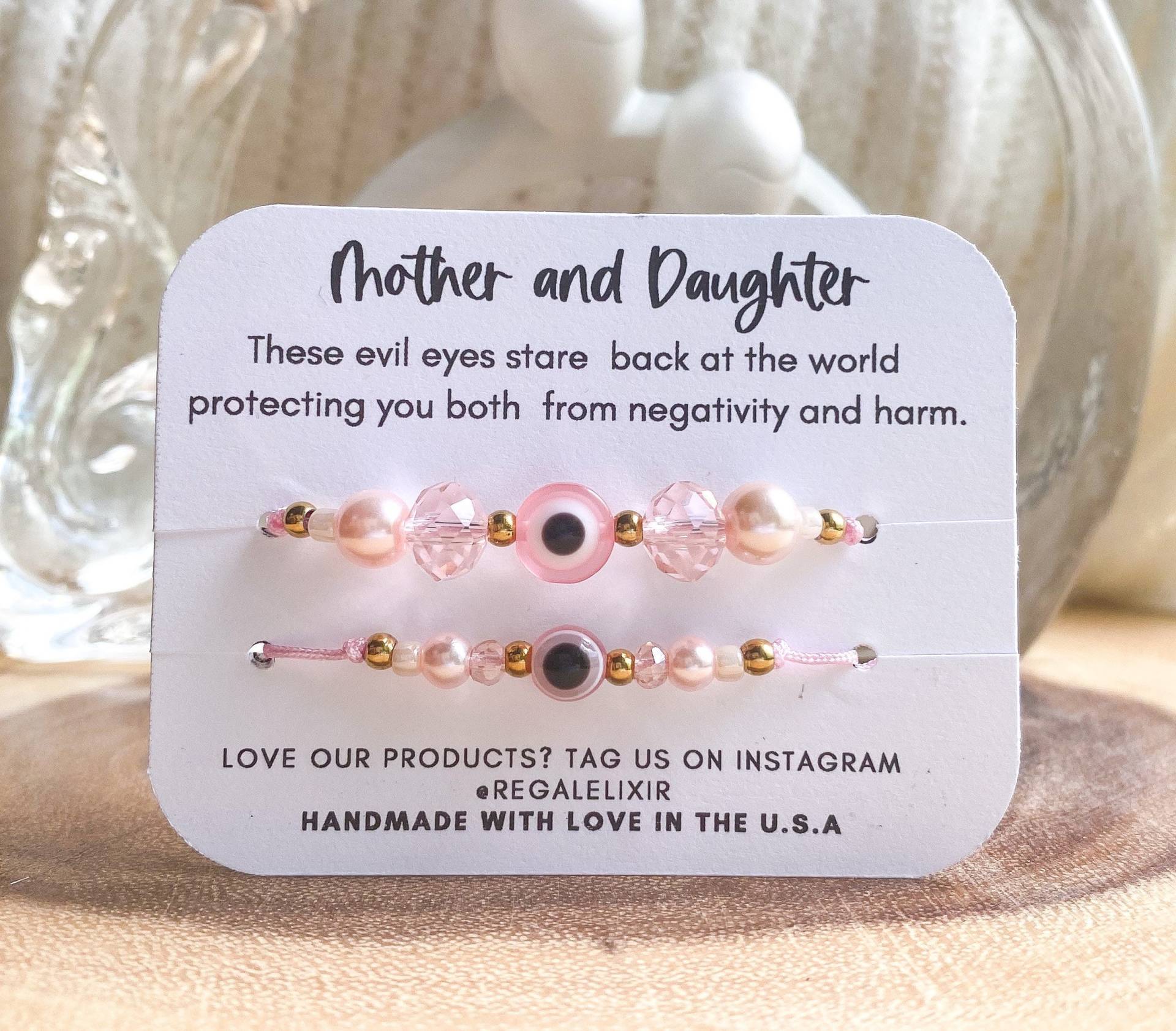 Rosa Evil Eye Armband, Mama Und Baby Passendes Aby Rotes Armband Kleinkind Kind Schutz von RegalElixirShop