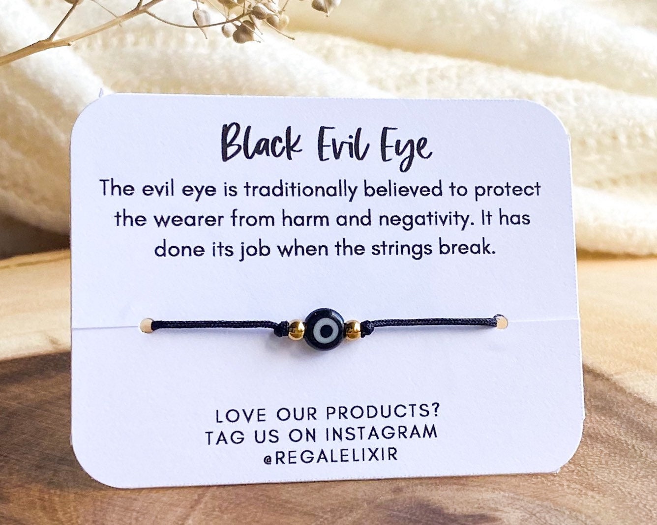 Schwarzes Auge Armband Für Männer Frauen Unisex String von RegalElixirShop