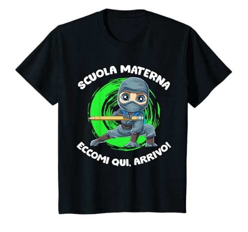 Kinder Junge Enkelin Kindergarten Ninja T-Shirt von Regalo Scuola materna - Maglietta Ninja