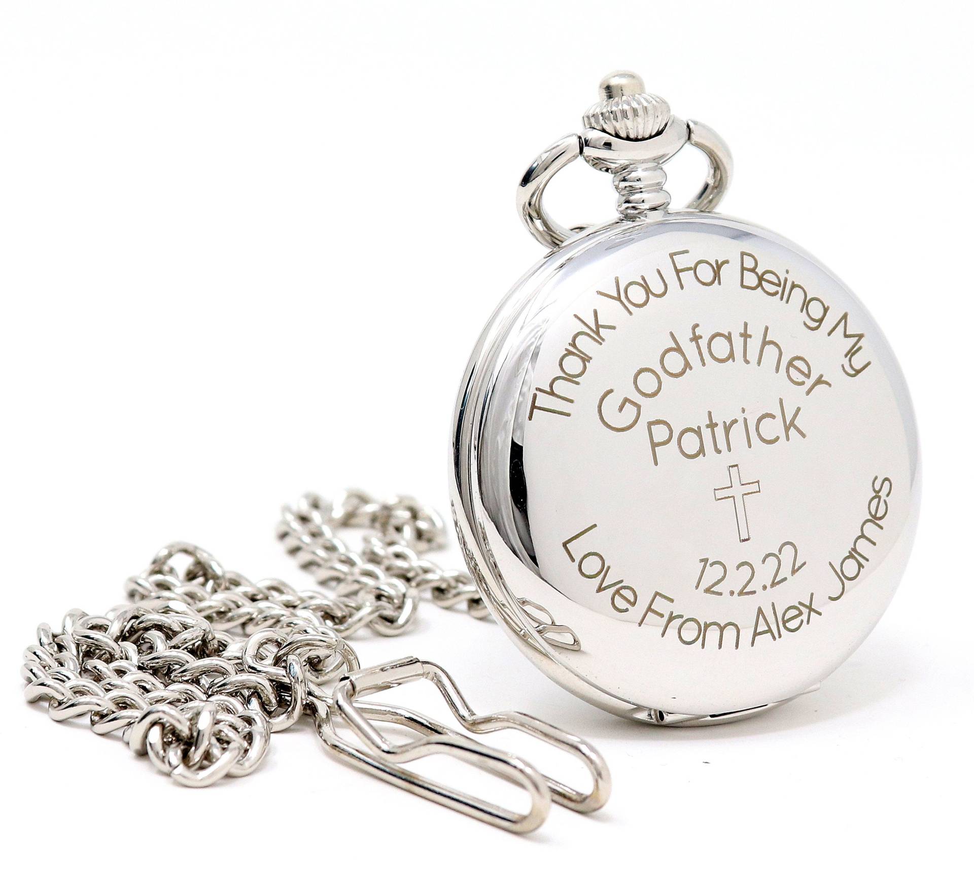 Laser Gravierte Godfather Design Taschenuhr Laser Gravierte Godfather Design Taschenuhr von RegaloUK