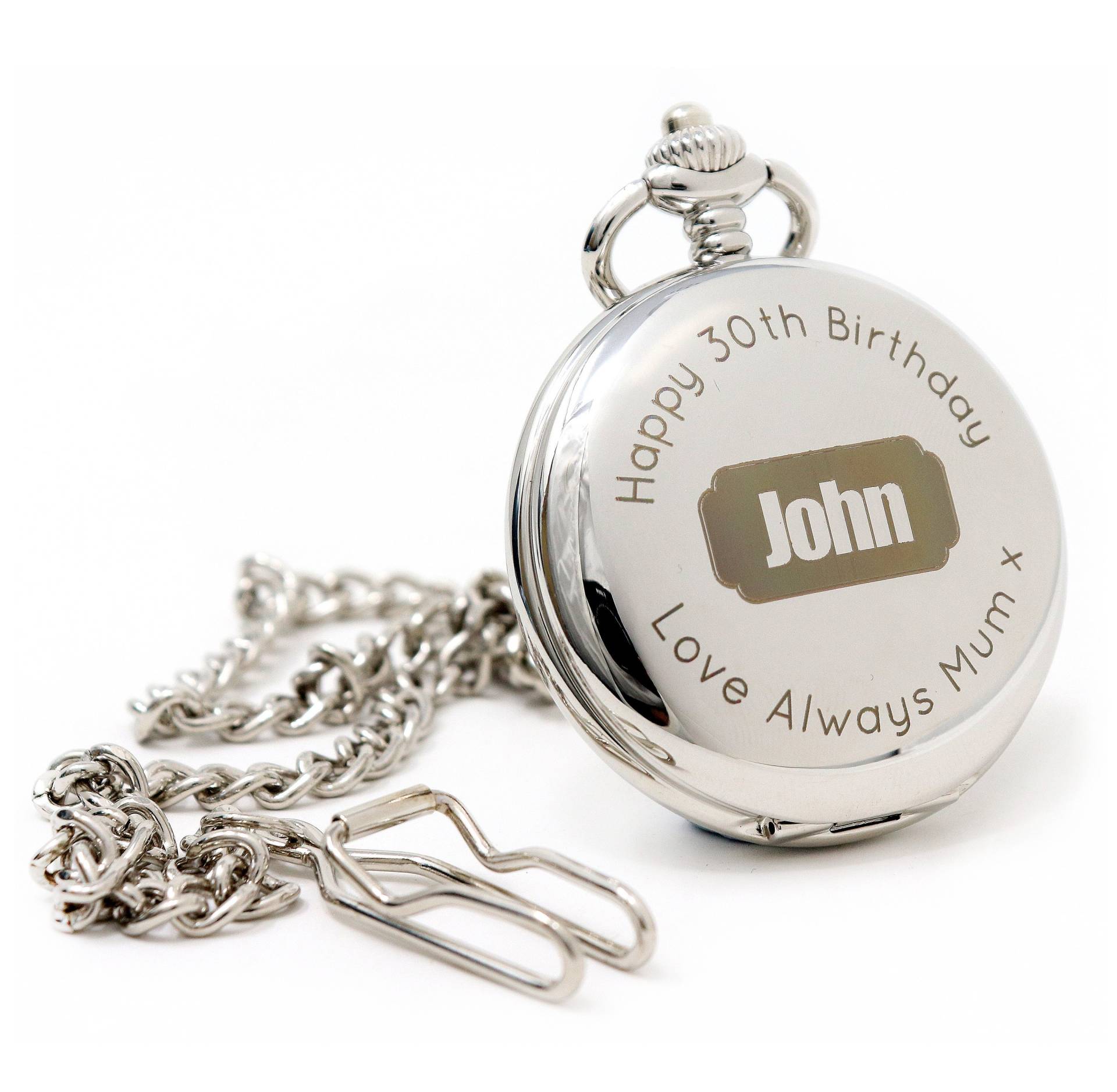 Lasergravierte/Personalisierte Special Occasion Badge Design Silber Taschenuhr in Geschenkbox Für Geburtstag Vatertag Jahrestag Lasergravierte/Personalisierte Special Occasion Badge Design Silber Taschenuhr in Geschenkbox Für Geburtstag Vatertag Jahrestag von RegaloUK