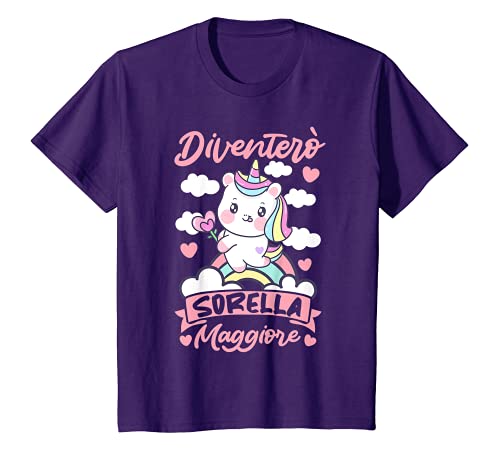 Kinder Schwangerschaft Einhorn wird Ich werde Schwangerschaft T-Shirt von Regalos Promosso Grande Sorella