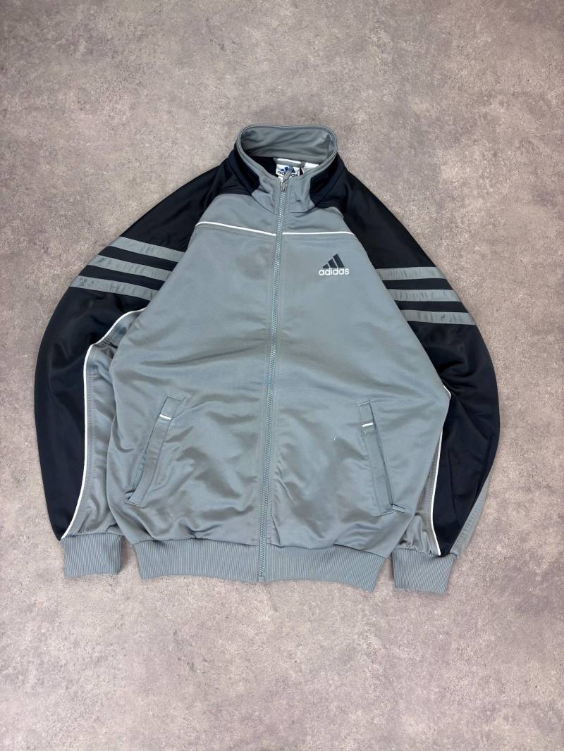 Adidas 90S Retro Track Jacket | Grey Vintahe Sports With Iconic Three Stripes Gift For Fashion Lovers von RegardezVintage