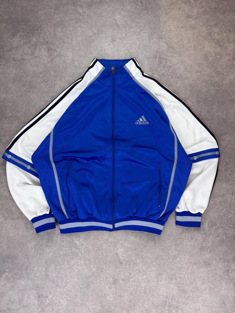 Adidas 90S Trackjacket Blue White | Vintage Windbreaker Retro Sports Jacket Sports Fashion Gift Y2K Streetwear von RegardezVintage