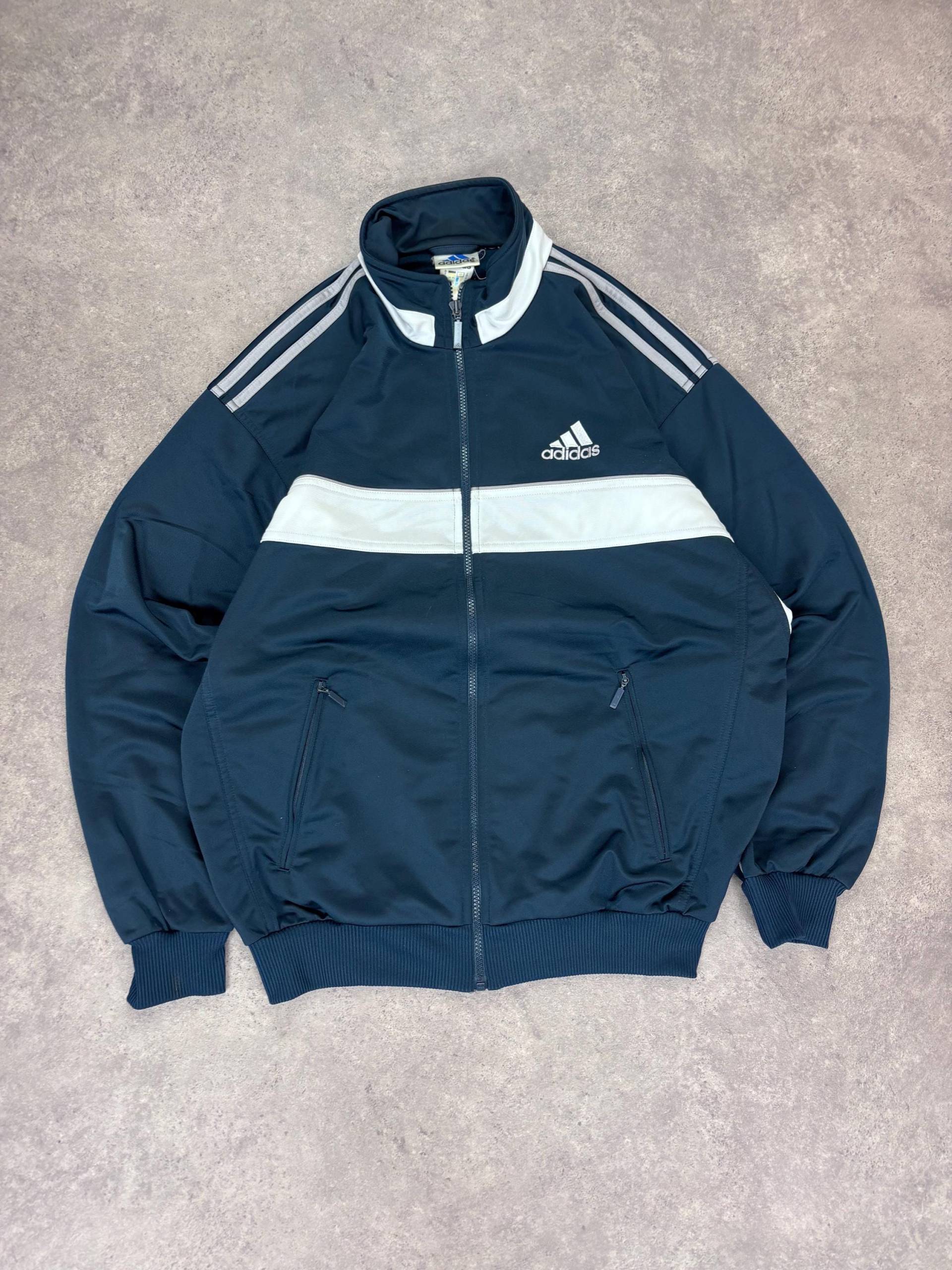 Adidas Track Jacket | Vintage 90S Grey With Back Print Casual Sportswear For Men & Women Retro Gift Adidas Track Jacket | Vintage 90S Grey With Back Print Casual Sportswear For Men & Women Retro Gift von RegardezVintage