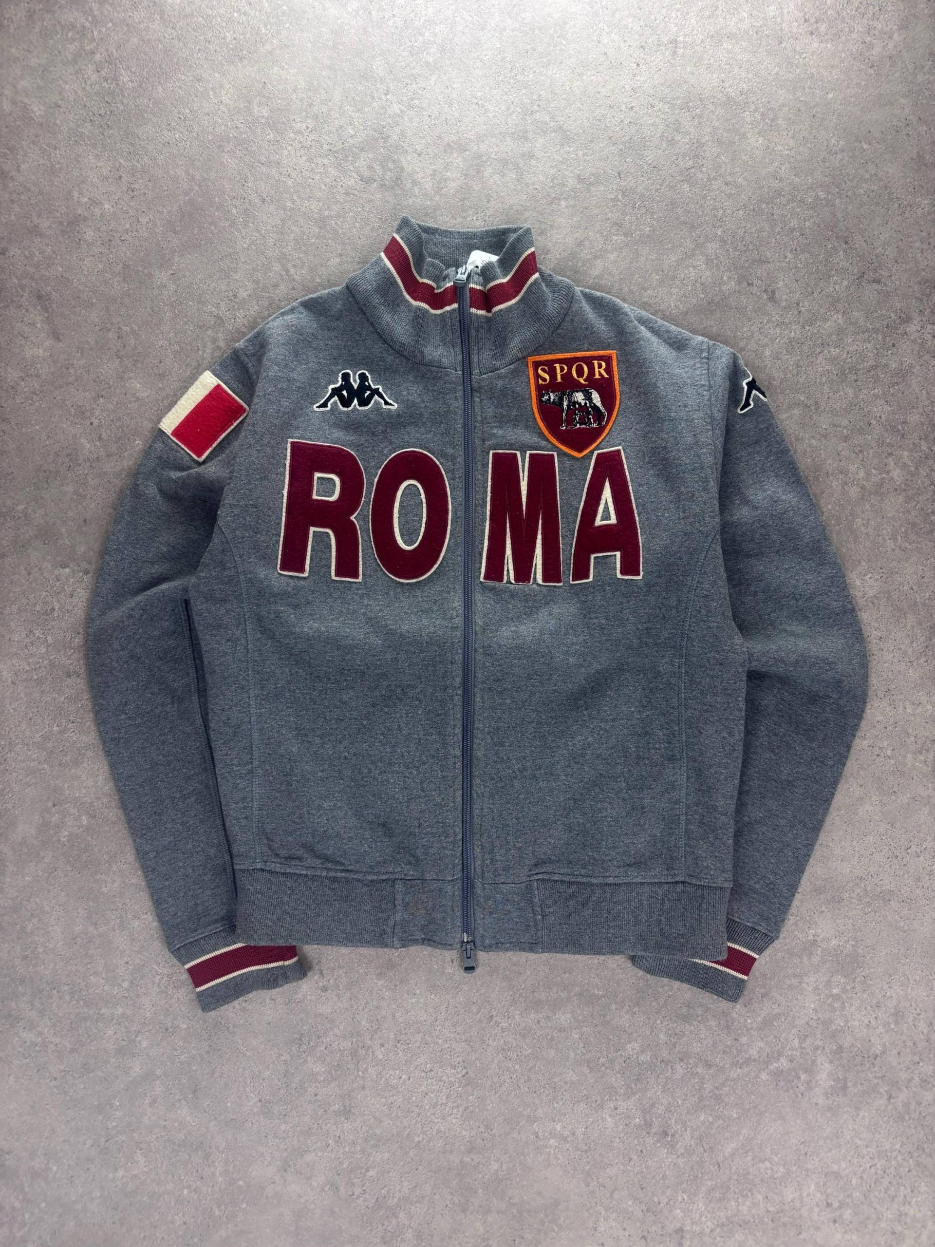 Kappa Vintage As Roma Jacke Grau Aus Den 90S| Herrenjacke Größe M| Einzigartiges Einzelstück von RegardezVintage