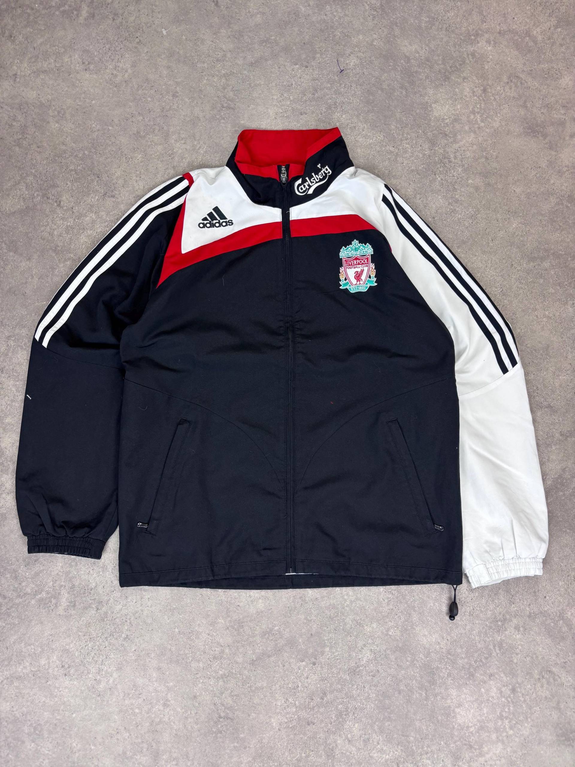 Liverpool Track Jacket Black White 2007 | Adidas Mens Size M Carlsberg Sponsoring |Soccer Fan Clothing Gift von RegardezVintage