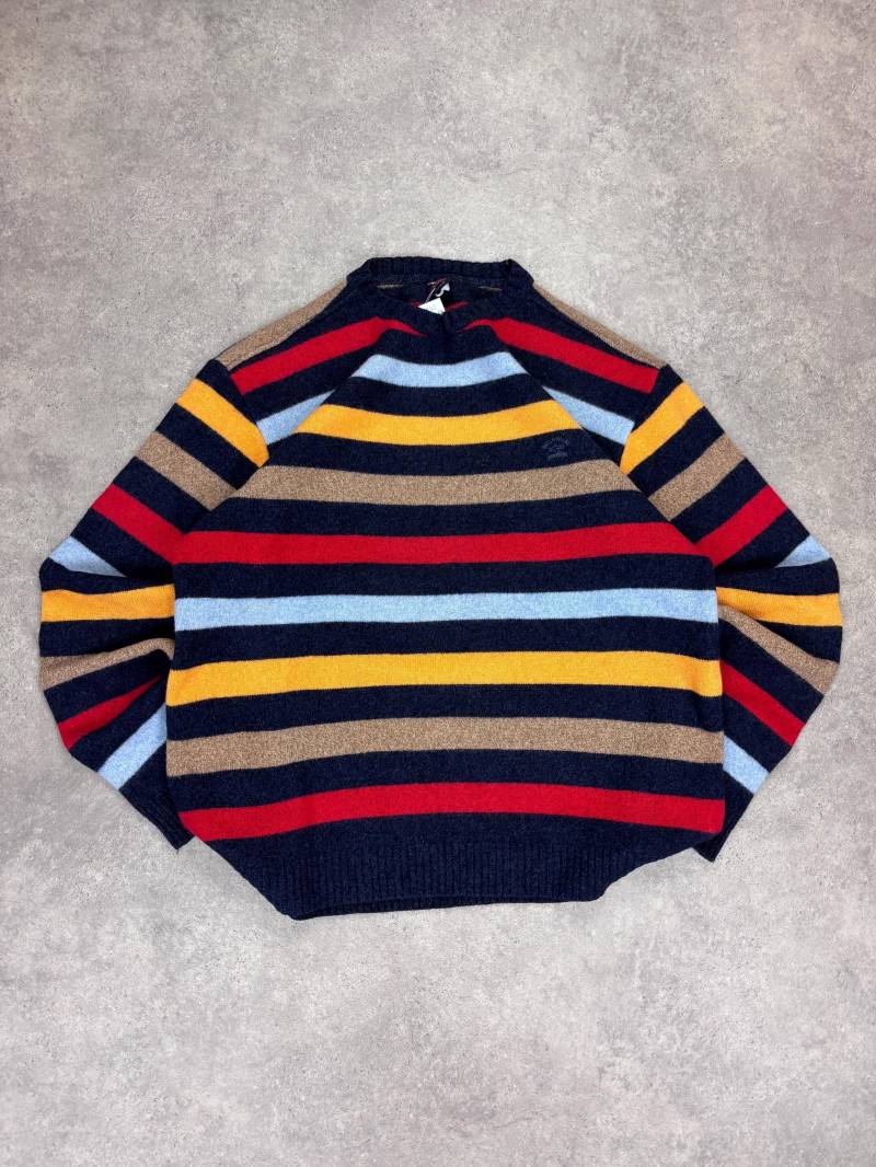 Paul & Shark Xl Striped Wollpullover - Colorful Bunt Knit Sweater For Men | Casual Winter Fashion Gift Him von RegardezVintage