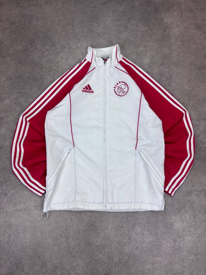 Vintage 2010 Adidas Ajax Amsterdam Track Jacket - White Red Retro Football Zip Up Size M von RegardezVintage