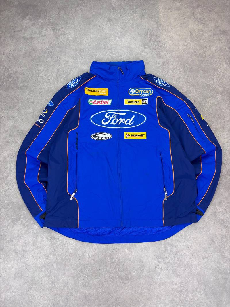 Vintage 90S Ford Racing Jacket - Blue Motorsport Team Windbreaker Castrol Dunlop Fpv Orrcon Steel Retro Unisex Xxl von RegardezVintage