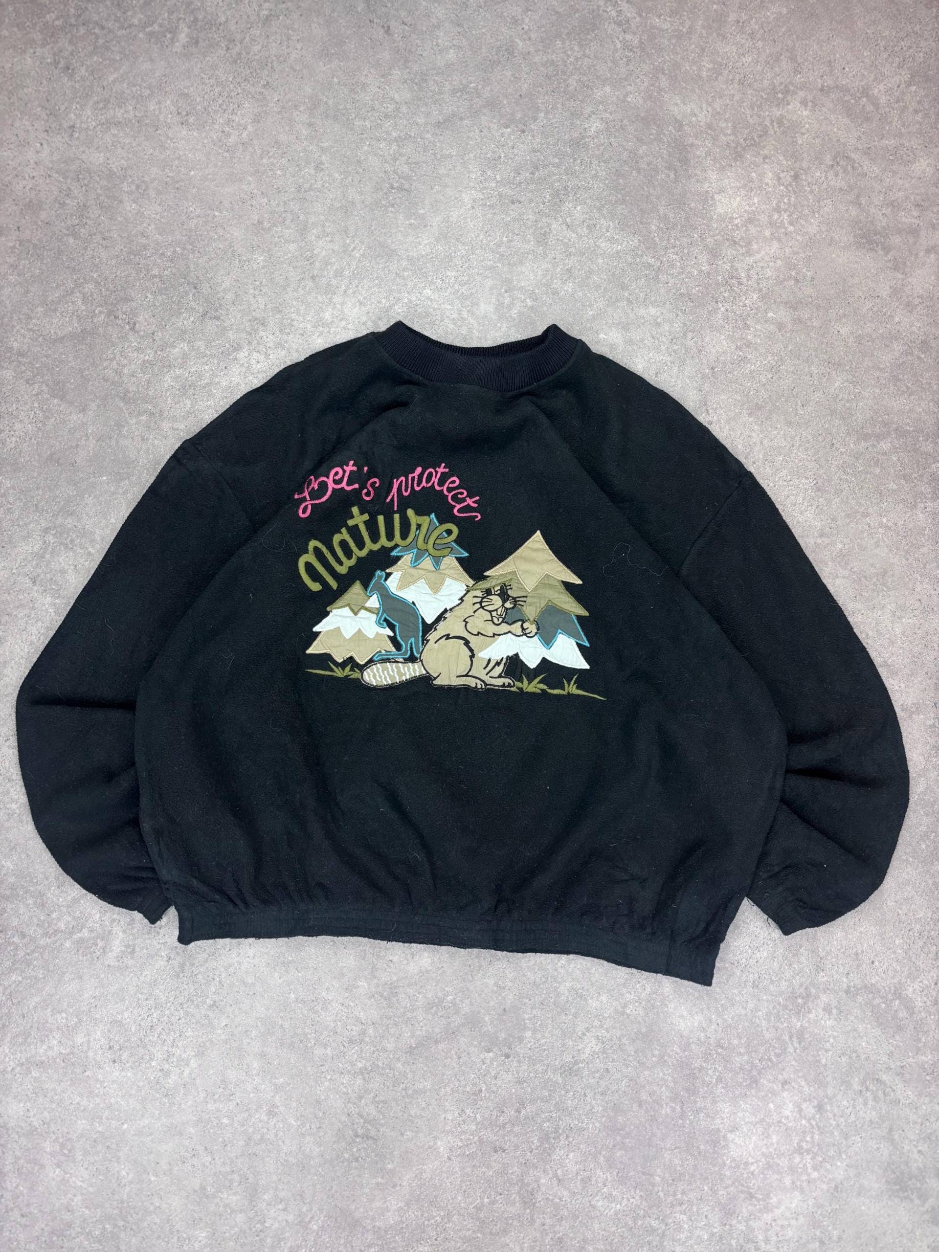 Vintage 90S L'alpina Fleece Sweatshirt | "Let's Protect Nature" Graphic Jumper Wildlife Retro Cozy Pullover Made in Australia von RegardezVintage