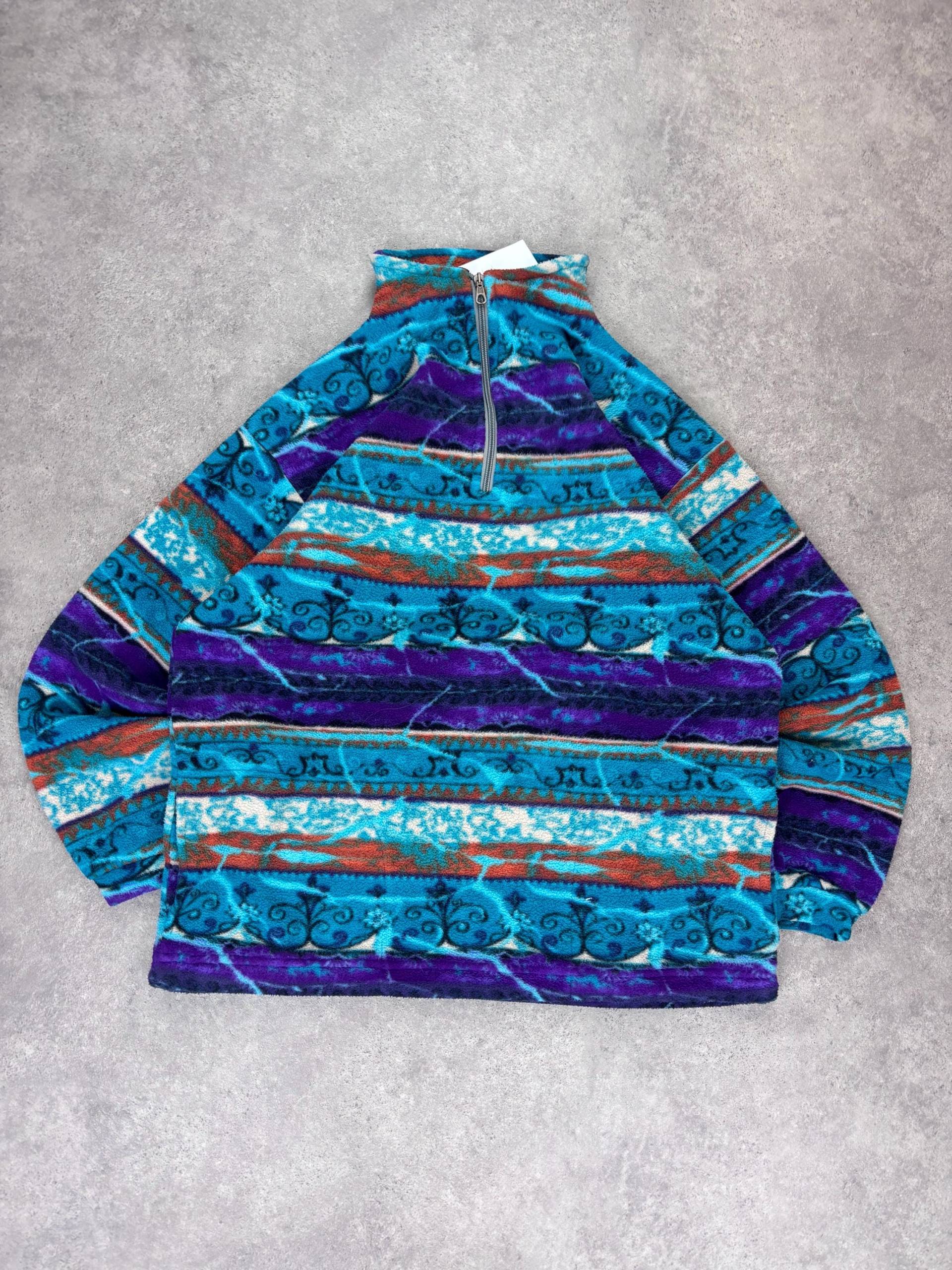 Vintage 90S Pullover Bunt | Crazy Pattern Fleecepullover Festival Outfit Idea Christmas Gift Y2K Streetwear von RegardezVintage