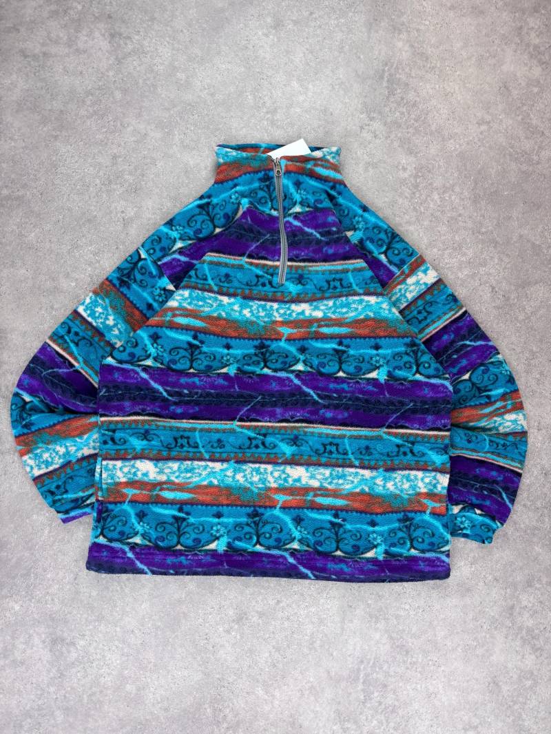 Vintage 90S Pullover Bunt | Crazy Pattern Fleecepullover Festival Outfit Idea Christmas Gift Y2K Streetwear von RegardezVintage