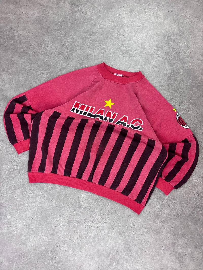 Vintage Ac Milan Sweatshirt 90S | Retro A.c. Pullover Oversized Football Sweater Unisex Streetwear Red Black Striped Jumper Vintage Ac Milan Sweatshirt 90S | Retro A.c. Pullover Oversized Football Sweater Unisex Streetwear Red Black Striped Jumper von RegardezVintage