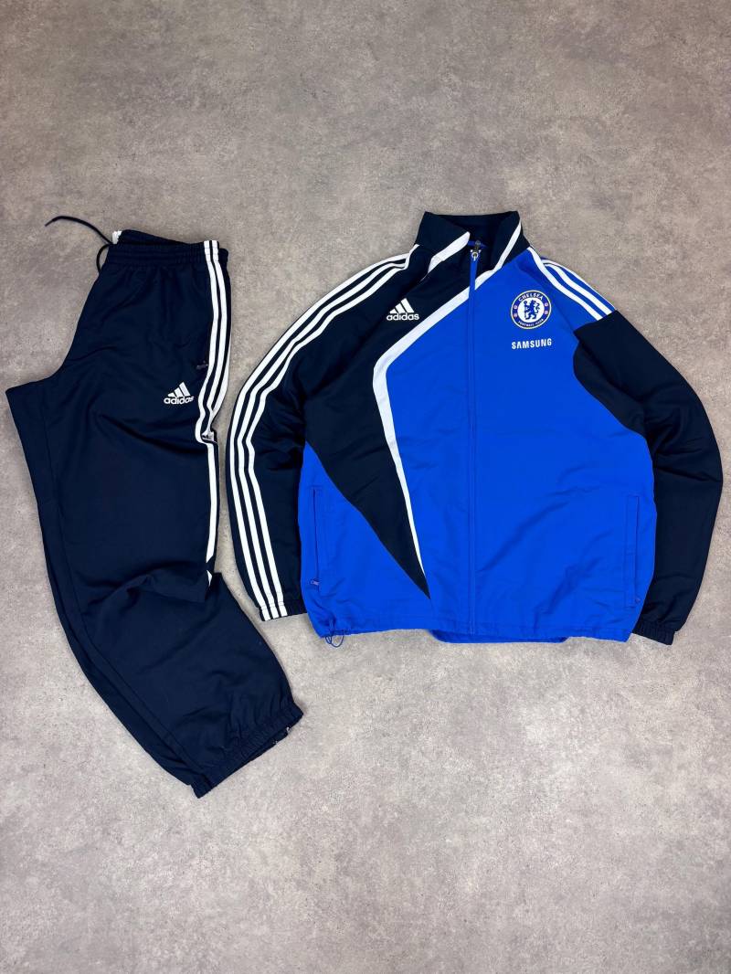 Vintage Adidas Chelsea Tracksuit Set 2009 | Blue Black Football Training Suit Men's L Stylish Sportswear Gift For Supporters von RegardezVintage