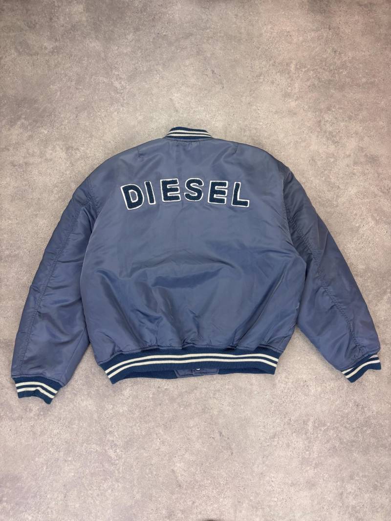 Vintage Diesel Bomber Jacket 90S | Blue Varsity College Oversized Unisex Streetwear Retro Y2K Outerwear von RegardezVintage