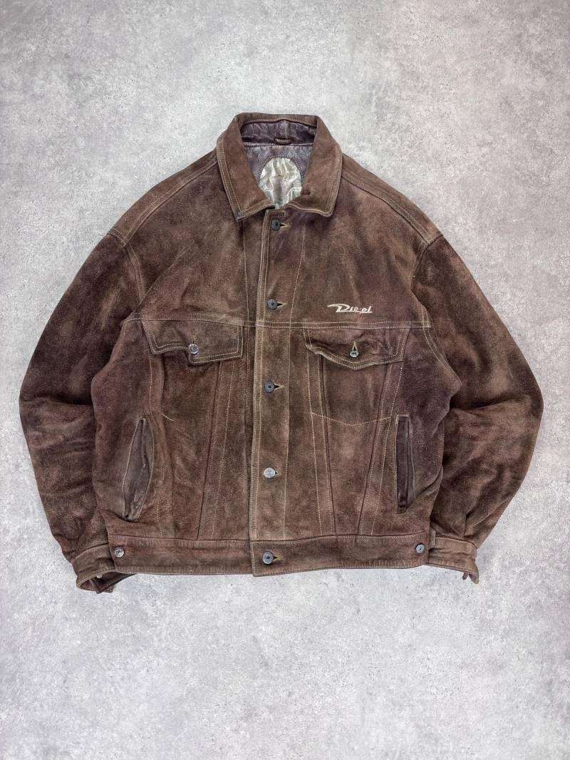 Vintage Diesel Suede Leather Jacket Brown 90S Y2K Oversized Bomber Trucker Style Men's Outerwear Vintage Diesel Suede Leather Jacket Brown 90S Y2K Oversized Bomber Trucker Style Men's Outerwear von RegardezVintage