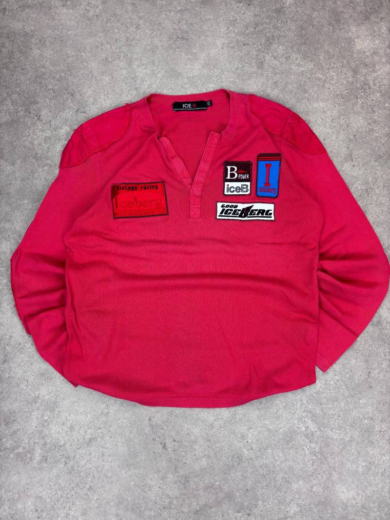 Vintage Iceberg Racing Long Sleeve Shirt Y2K Red Top | Retro Iceb Embroidered Patch Pullover 2000S Designer Streetwear von RegardezVintage