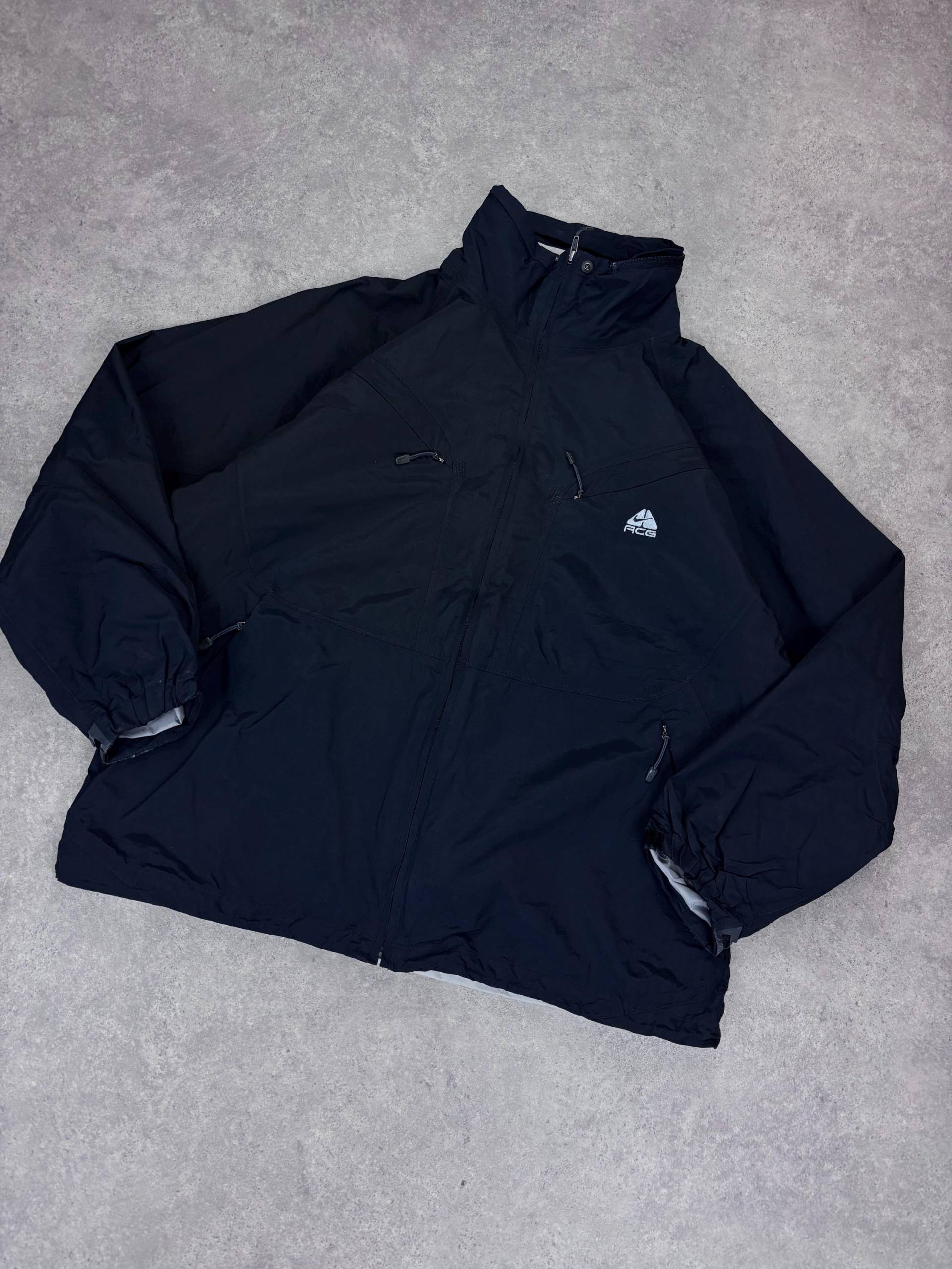 Vintage Nike Acg 90S Windbreaker Jacket Black Xl | Rare Outerwear Retro Hiking Shell Outdoor Techwear Coat Waterproof Style von RegardezVintage