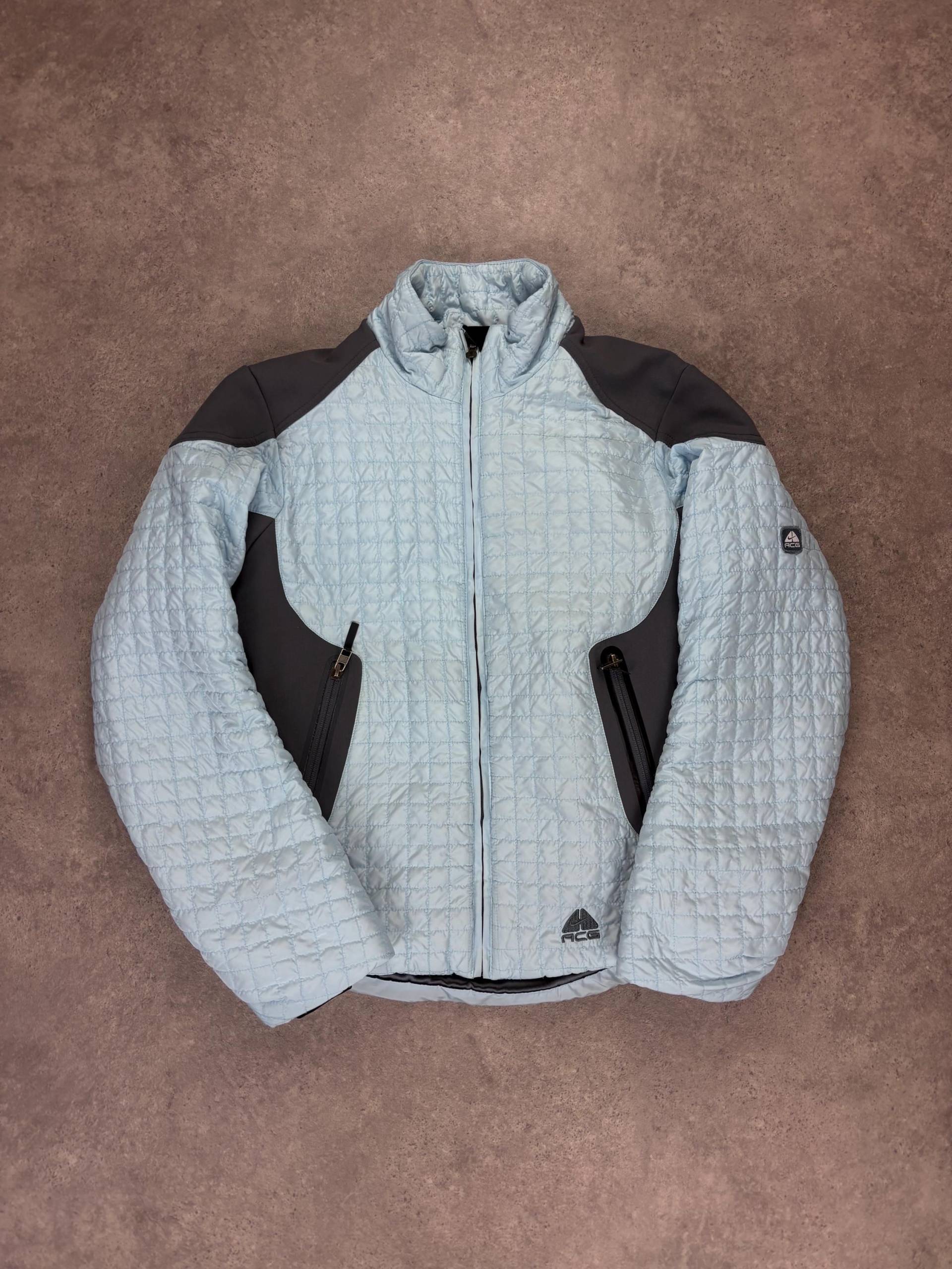Vintage Nike Acg 90S Puffer Jacket Women's M | Light Blue Grey Outdoor Thermo Coat Retro Ski & Hiking von RegardezVintage