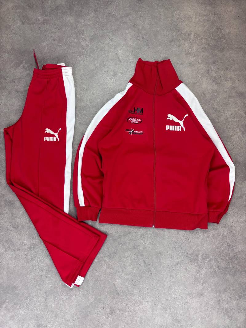 Vintage Puma Tracksuit Red White 90S Y2K Track Jacket Pants Set Retro Sportswear Unisex von RegardezVintage