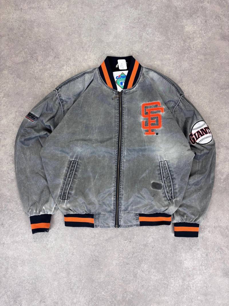 Vintage San Francisco Giants Jacke | Mlb Baseball Bomber Jacket Grau Orange Herren Größe M von RegardezVintage