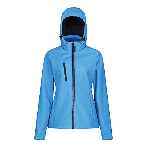 Regatta Damen Professional Women's Venturer 3-Layer Printable Hooded Softshell Jacket Jacke, Französisches Blau (Marineblau), 44 von Regatta