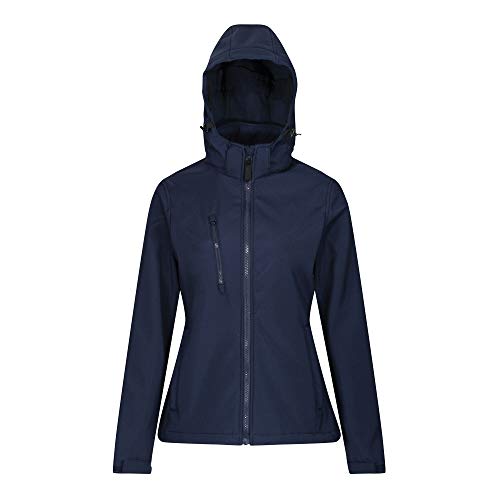 Regatta Professional Damen Women's Venturer 3-Layer Printable Hooded Softshell Jacket Jacke, Marineblau (französisches Blau), 38 von Regatta Professional
