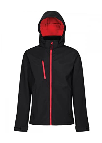 Regatta Professional Herren Men's Venturer 3 Layer Printable Hooded Softshell Jacket Jacke, Schwarz (klassisches Rot), S von Regatta Professional