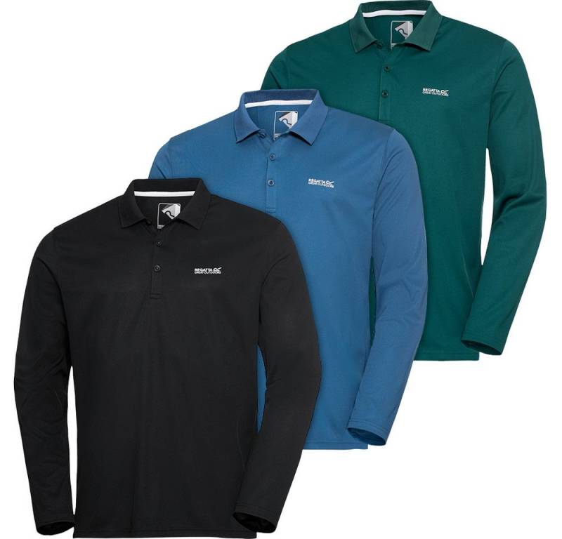 Regatta Professional Langarm-Poloshirt (Set, 3er-Pack) Hervorragender Feuchtigkeitstransport von Regatta Professional