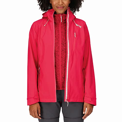 Regatta Damen Birchdale Kapuzenjacke, strapazierfähig wasserdichte Jacke, Pink Potion, 46 von Regatta