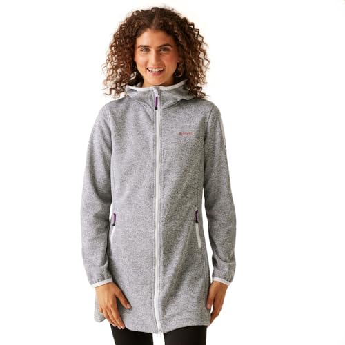 Regatta Bloomfield Fleecejacke für Damen mit verschließbaren Taschen und Einer Kapuze, Farbe:Weiß, Größe:42 von Regatta