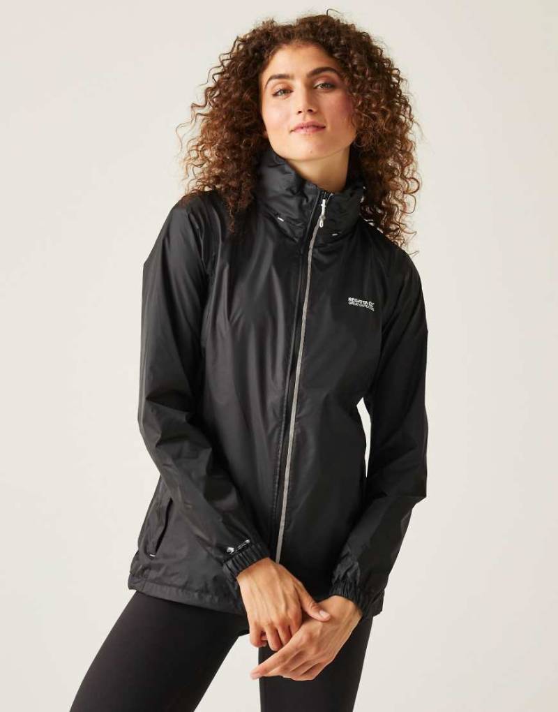 Regatta - Corinne IV - Wasserdichte, verstaubare Regenjacke für Damen in Schwarz von Regatta