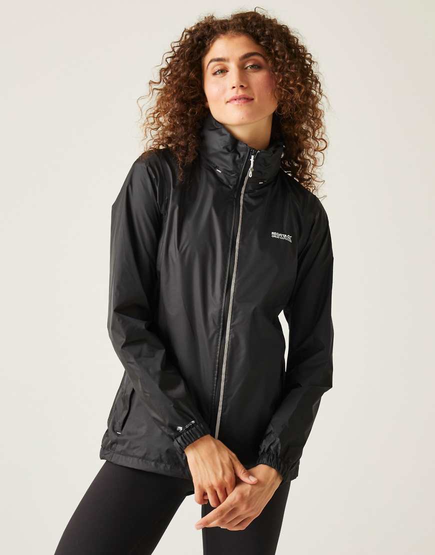 Regatta - Corinne IV - Wasserdichte, verstaubare Regenjacke für Damen in Schwarz von Regatta