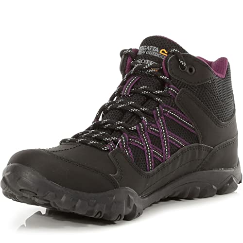 Regatta Damen Edgepoint Mid Waterproof Hiking Boot Trekking-& Wanderstiefel, Schwarz (Black/Prune Abl), 41 EU von Regatta